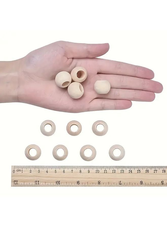 خرز خشب طبيعي 10 مم 150 قطعة ثقوب كبيرة لصنع المجوهرات والحرف اليدوية DIY وديكور المنزل - Image 5